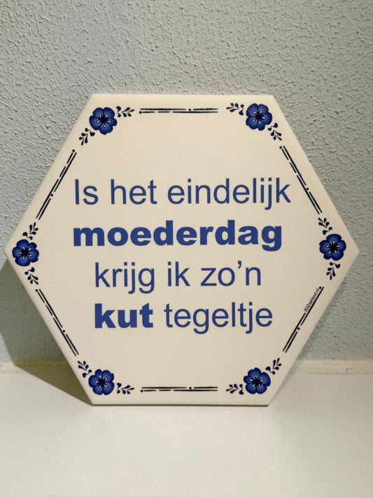 Moederdag Delfsblauwe Tegel
